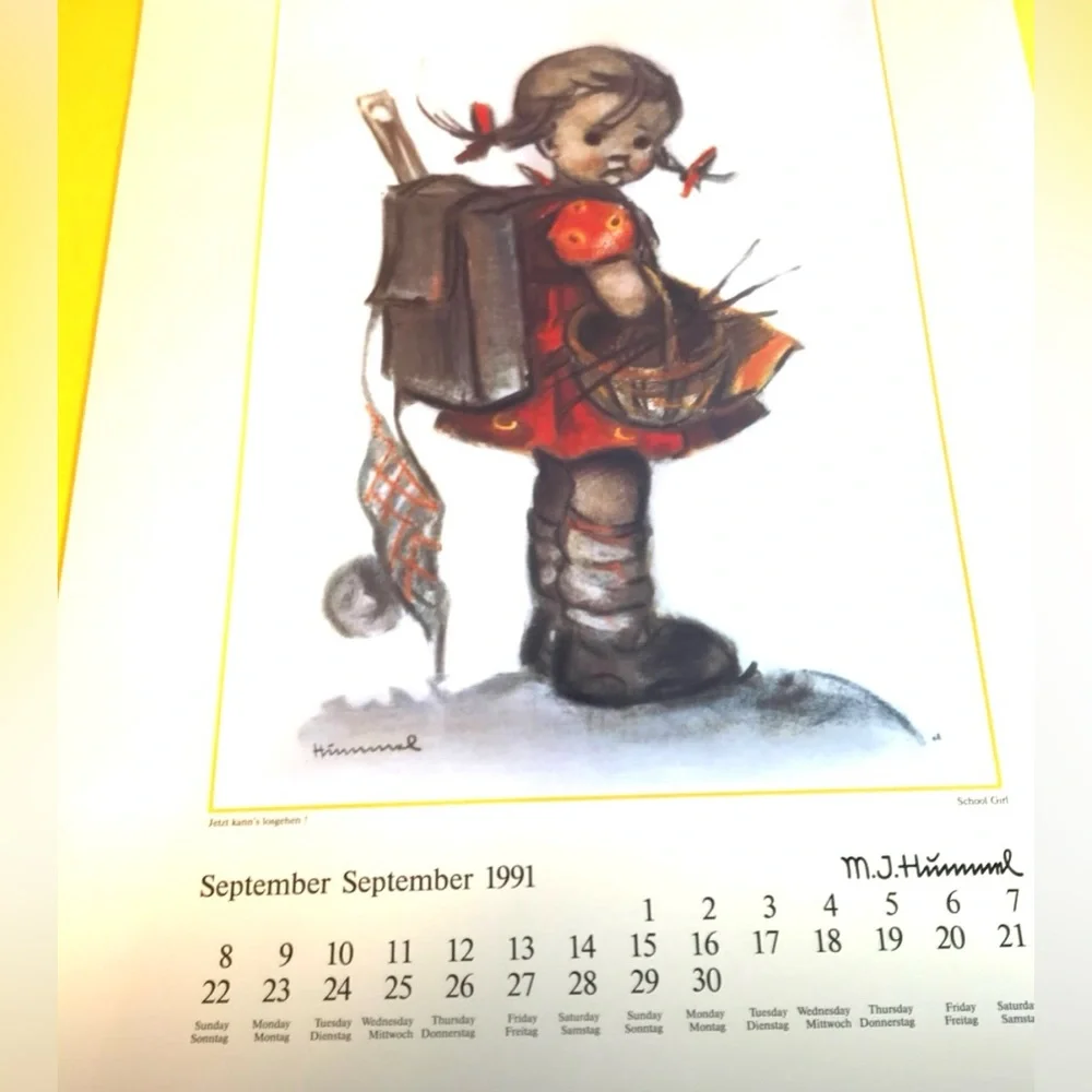 1991 Hummel Calendar Use for Prints